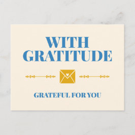 With Gratitude Grateful for You Typogrpahy ポストカード