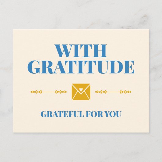 With Gratitude Grateful for You Typogrpahy ポストカード (正面)