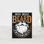 With Great Beard Comes Great Awesomeness Funny Bea カード (正面)