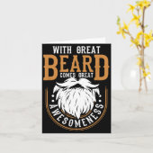 With Great Beard Comes Great Awesomeness Funny Bea カード (黄色い花)