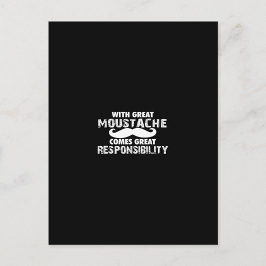 with great moustache comes great responsibility ポストカード (正面)