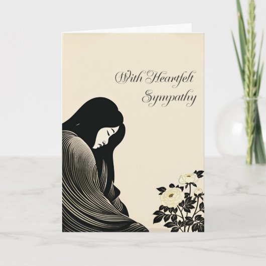 With Heartfelt Sympathy Elegant Woman  カード (正面)