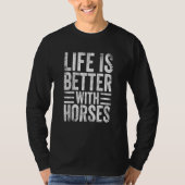 With Horses Horseback Riding  2 Tシャツ (正面)