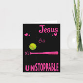 With Jesus In Her Heart And A Softball She Is Unst カード (正面)
