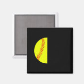 With Jesus In Her Heart And A Softball She Is Unst マグネット (正面/裏面)