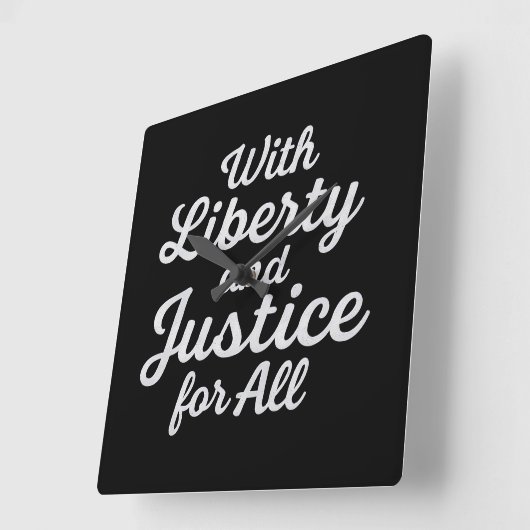 With Liberty and Justice for All Protest Freedom スクエア壁時計 (傾斜)