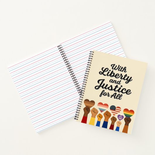 With Liberty and Justice for All Protest Freedom ノートブック (内部)