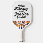 With Liberty and Justice for All Protest Freedom ピックルボールラケット (裏面)