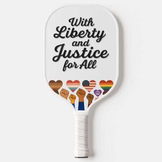 With Liberty and Justice for All Protest Freedom ピックルボールラケット (正面)