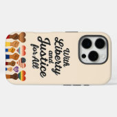 With Liberty and Justice for All Protest Freedom Case-Mate iPhoneケース (裏面 (横))