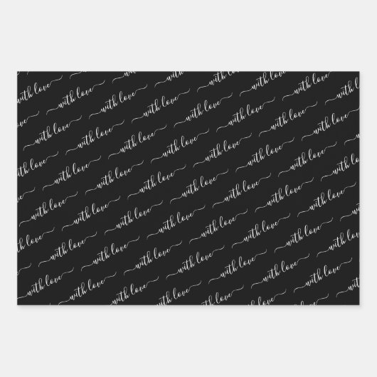 With Loveタイポグラフィ ラッピングペーパーシート (正面)