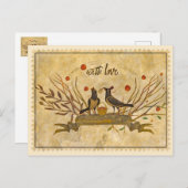 With Loveヴィンテージバレンタインポストカード ポストカード (正面/裏面)