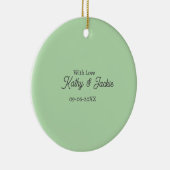 With love add couple name wedding simple minimal  セラミックオーナメント (右)