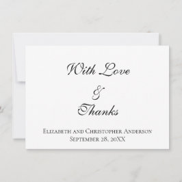 With Love and 感謝してい's 結婚 Thank you Note Card ノートカード