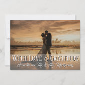 With Love and Gratitude Wedding Photo Champagne  サンキューカード (正面)