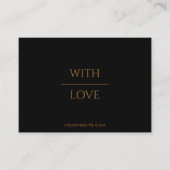 With Love Black & 金ゴールドScriptありがとうバウチャー 名刺 (正面)