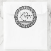 WITH LOVE Black+Whiteスタンプ ラウンドシール (バッグ)