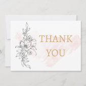 With Love – Blush Watercolor Photo with Elegant サンキューカード (正面)