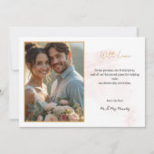 With Love – Blush Watercolor Photo with Elegant サンキューカード (裏面)