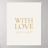 With Love Elegant Wedding Favors Sign ポスター (正面)
