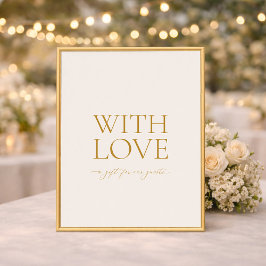 With Love Elegant Wedding Favors Sign ポスター