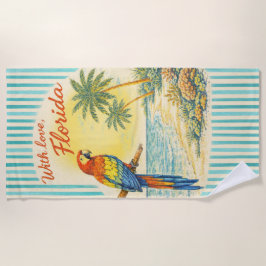 With Love Florida Parrot Beach Towel ビーチタオル