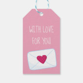 With Love for Youバレンタインデーハート ギフトタグ (裏面)