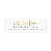 With Love From金ゴールドスクリプトとカスタム家族の名前 ラベル (正面)