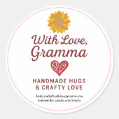 With Love, Gramma Sticker ラウンドシール (正面)