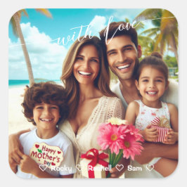 With Love Happy Mother's day書道カスタム スクエアシール