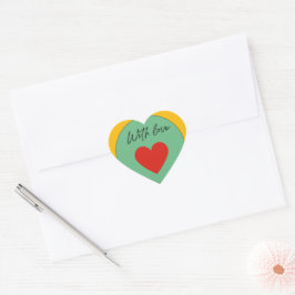 With Love Heart Sticker – Minimal Cute Love  ハートシール