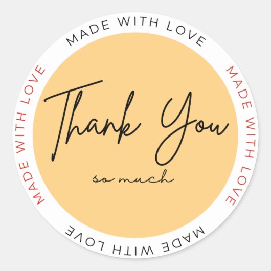 With Love Heart Sticker – Minimal Cute Love ラウンドシール (正面)