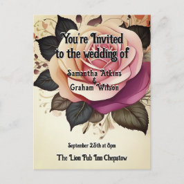 With Love in Full開花結婚式招待状 ポストカード