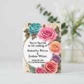 With Love in Full開花結婚式招待状 ポストカード (スタンド正面)