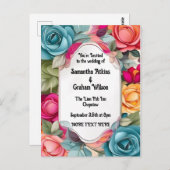 With Love in Full開花結婚式招待状 ポストカード (正面/裏面)