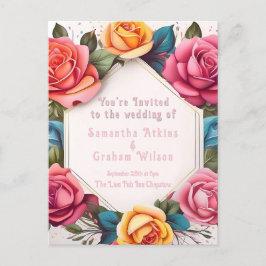 With Love in Full開花結婚式招待状 ポストカード