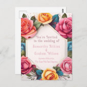 With Love in Full開花結婚式招待状 ポストカード (正面/裏面)