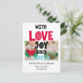 WITH LOVE JOY TO THE WORLD写真フォークアート ポストカード (スタンド正面)