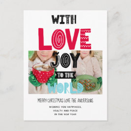 WITH LOVE JOY TO THE WORLD写真フォークアート ポストカード