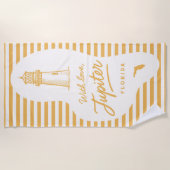 With Love Jupiter Lighthouse Beach Towel ビーチタオル (正面)
