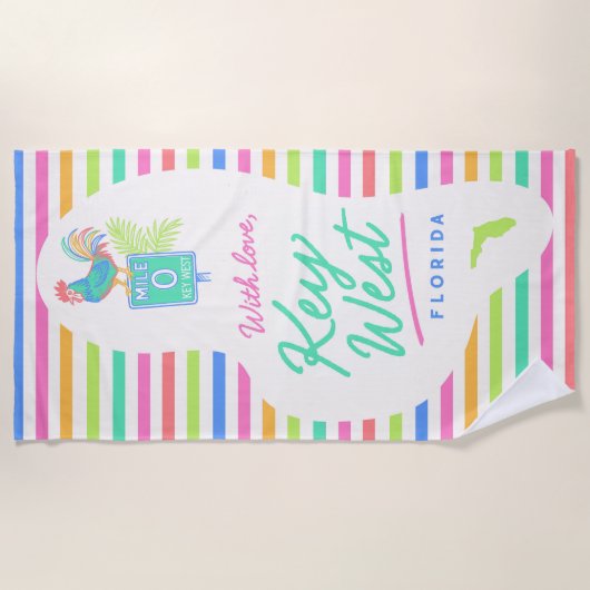 With Love Key West Towel ビーチタオル (正面)