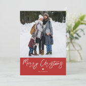 With Love Merry Christmasタイポグラフィフォトカード シーズンカード (スタンド正面)