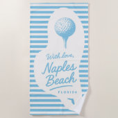 With Love Naples Beach Golf Tee Towel ビーチタオル (正面)