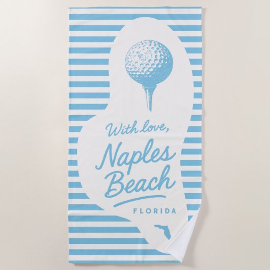 With Love Naples Beach Golf Tee Towel ビーチタオル (正面)