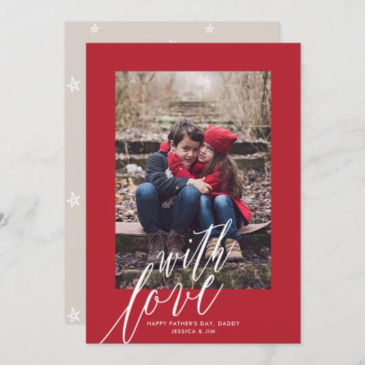 With Love on Father's Dayフォトグリーティングカード シーズンカード (正面/裏面)