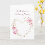 With Love on Mothering Sunday Flowerハートカード カード (黄色い花)