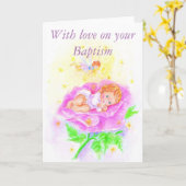 With love on your Baptism カード (黄色い花)