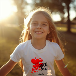 With Love Personalized Kids Basic T-Shirt Tシャツ