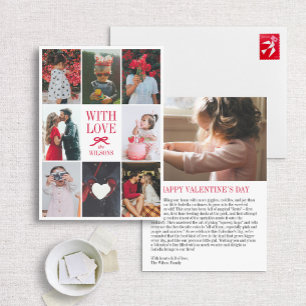 With Love Red Bow-Photoバ数々のレンタニングフォトカード シーズンカード