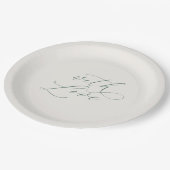 With Love Sage Green Wedding Plates ペーパープレート (アングル)